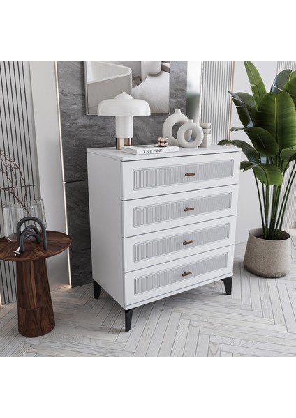 Libra 4 Çekmeceli Şifonyer Tamamı Mdf (Beyaz) fiyatları