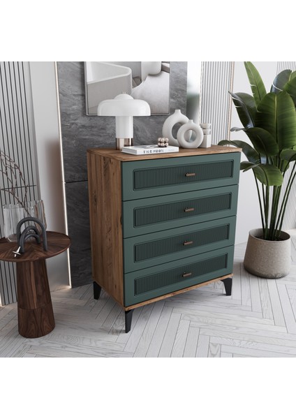 Libra 4 Çekmeceli Şifonyer Tamamı Mdf (Yeşil) fiyatları