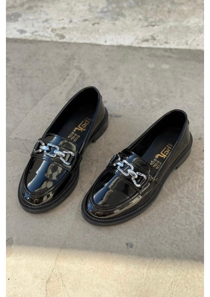 Kasto Rugan Siyah Kadın Loafer