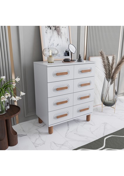 Otto 4 Çekmeceli Şifonyer Tamamı Mdf (Beyaz) fiyatları