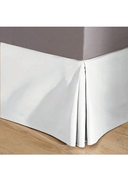 Düz Beyaz Keten Baza Eteği