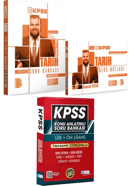 2026 Kpss Tarih Tamamı Çözümlü Soru Bankası ve Ders Notları - Lise Önlisans Konu Ant. Soru