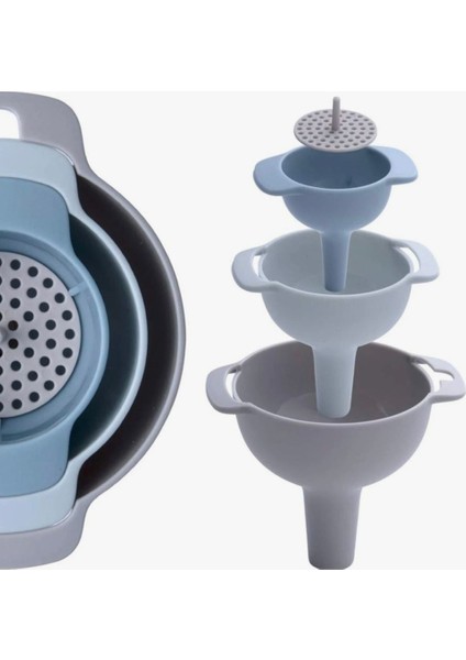 3’lü Plastik Huni Seti – Süzgeçli, Farklı Boylarda – Gıda Dolumu Için Pratik Mutfak Hunisi modelleri