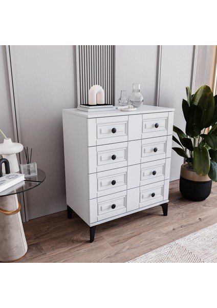 Terra 4 Çekmeceli Şifonyer Tamamı Mdf (Beyaz) fiyatları