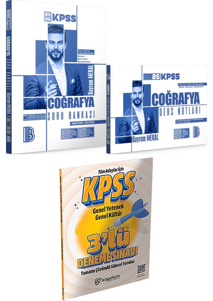 2026 Kpss Coğrafya Tamamı Çözümlü Soru Bankası ve Ders Notları - 3 Deneme