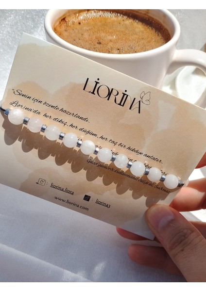 – Ay Taşı Doğal Taş Denge & Huzur Bilekliği