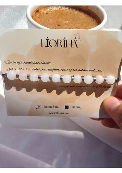 – Ay Taşı Doğal Taş Denge & Huzur Bilekliği