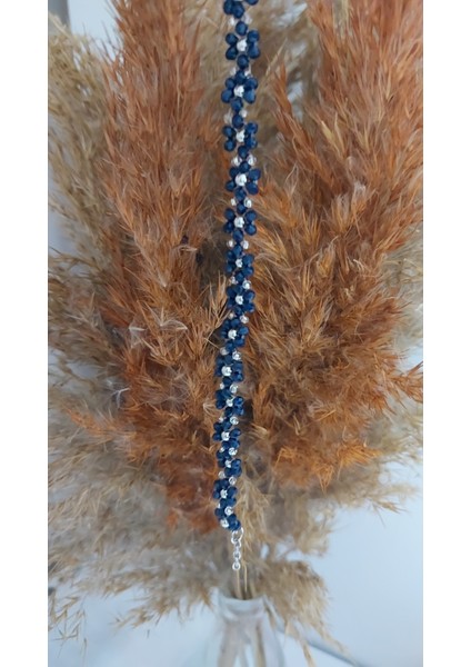 Bloom Serisi – Midnight Navy Boncuklu Çiçek Bileklik modelleri