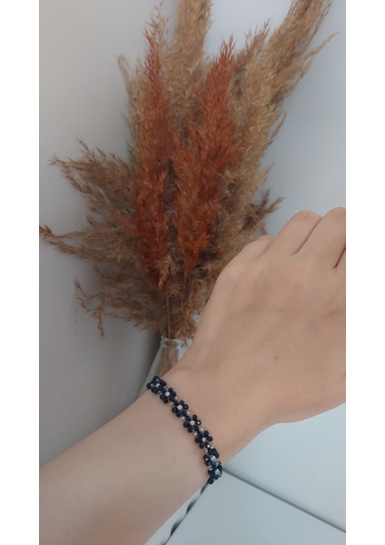 Bloom Serisi – Midnight Navy Boncuklu Çiçek Bileklik fırsatları