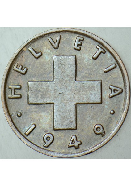 İSVİÇRE 1 RAPPEN 1949 BBRONZ 16 mm. modelleri