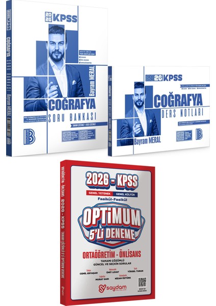 2026 Kpss Coğrafya Tamamı Çözümlü Soru Bankası ve Ders Notları - Optimum 5 Deneme