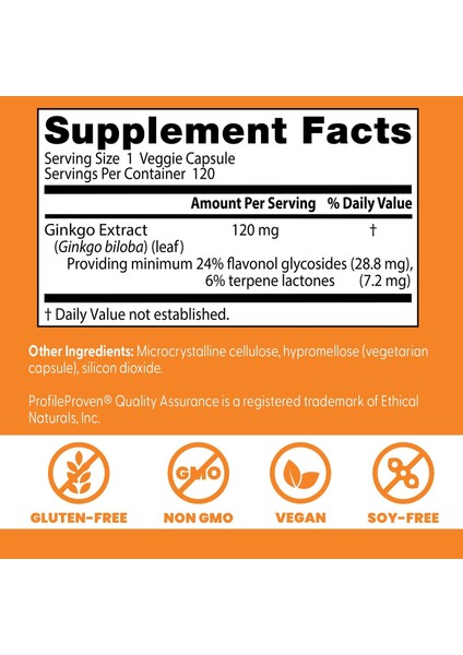 Extra Strength Ginkgo Biloba 120 mg Helps Support Mental Function And Memory Hafıza Zeka Brain indirimleri