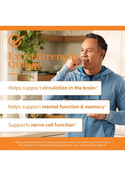 Extra Strength Ginkgo Biloba 120 mg Helps Support Mental Function And Memory Hafıza Zeka Brain