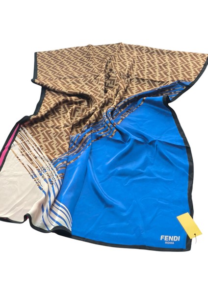 Vual Ipek Şal F Baskılı Desen Koyu Mavi Fuşya Pembe fırsatları