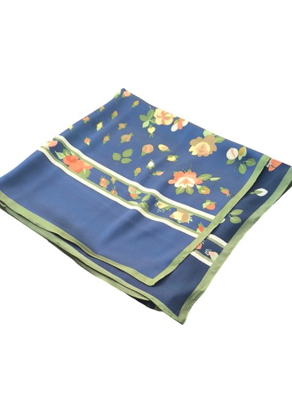 Vual Ipek Şal Küçük Çiçek Desenli Lacivert fiyatları
