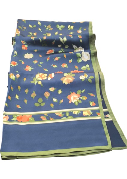 Vual Ipek Şal Küçük Çiçek Desenli Lacivert fırsatları