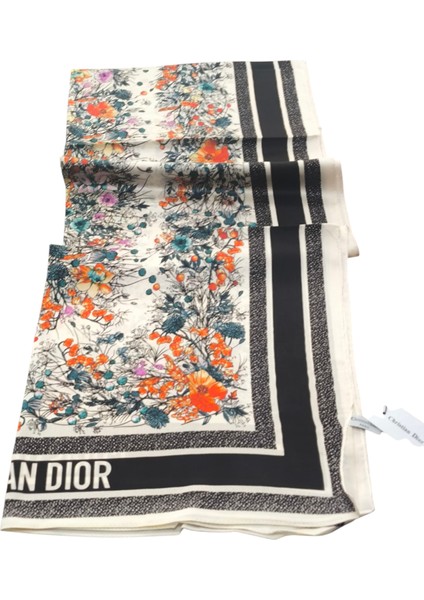 Vual Ipek Şal Çiçekli Desenli Renkli Beyaz Siyah fiyatları