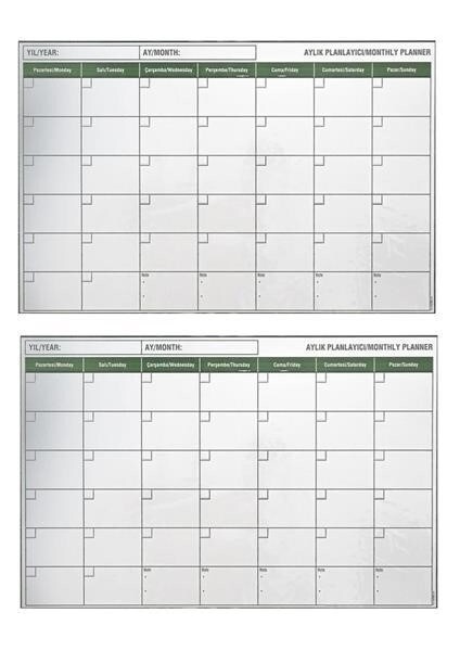 Buffer® Manyetik Yapışkanlı Bir Aylık Program Planlayıcı Takvim 85X56 cm modelleri