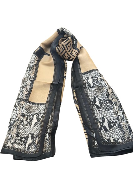 Vual Ipek Şal F Desen Siyah Gold