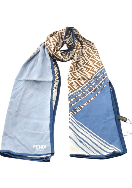 Vual Ipek Şal F Baskılı Desen Bebe Mavisi