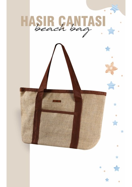 Ege Hasır Plaj Çantası - Orta Boy