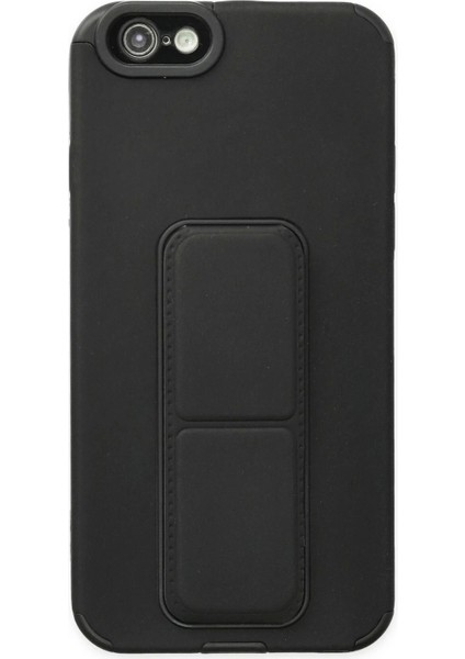 Newface iPhone 6 Kılıf Mega Standlı Silikon - Siyah