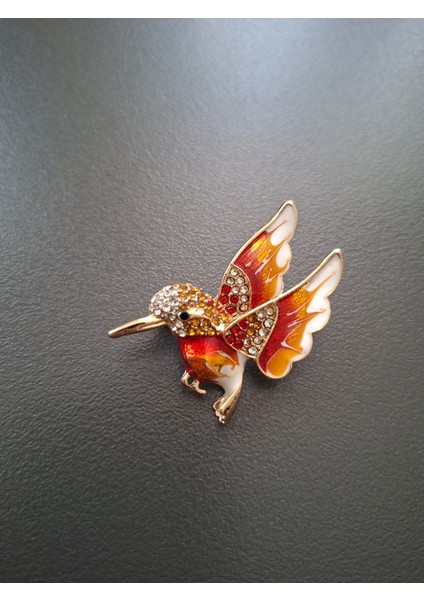 Broş Taşlı Kırmızı Arı Kuşu Aksesuar fiyatları