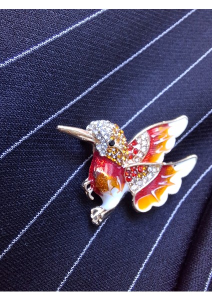 Broş Taşlı Kırmızı Arı Kuşu Aksesuar modelleri