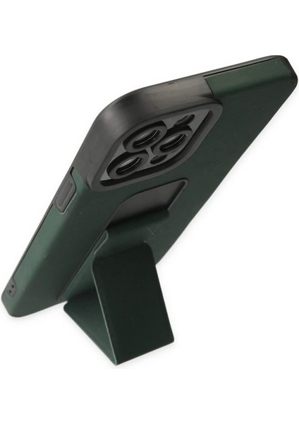 Newface iPhone 12 Pro Max Kılıf Mega Standlı Silikon - Yeşil fırsatları