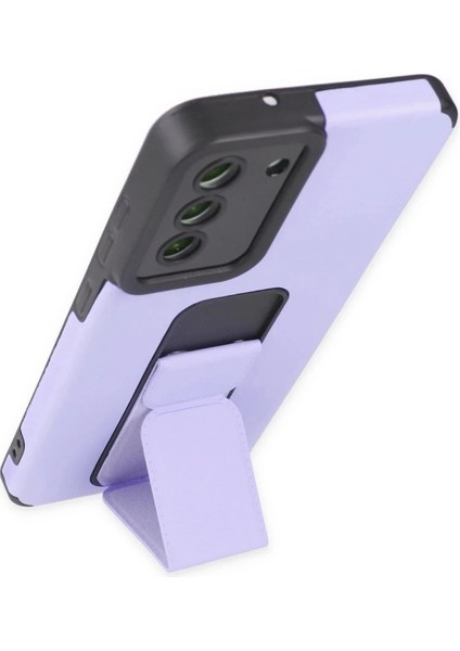 Newface Samsung Galaxy S21 Fe Kılıf Mega Standlı Silikon - Lila modelleri
