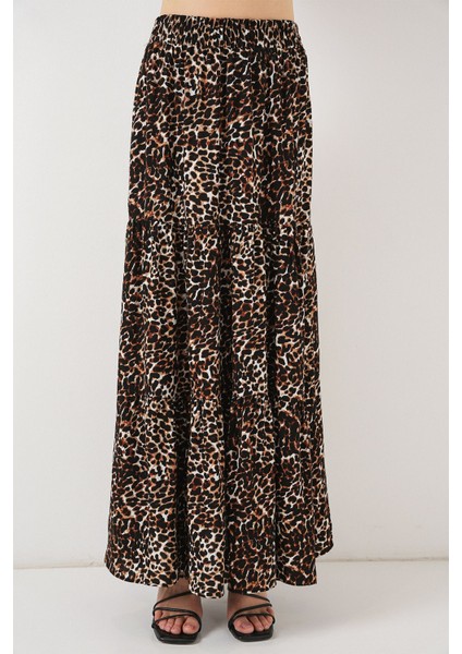 Kadın BDART Rahat Kesim Desenli Maxi Etek Brown fırsatları