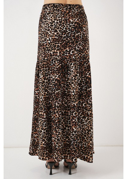 Kadın BDART Rahat Kesim Desenli Maxi Etek Brown