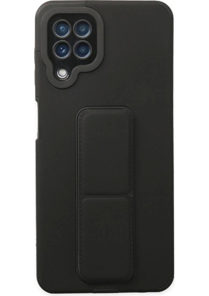 Newface Samsung Galaxy A22 Kılıf Mega Standlı Silikon - Siyah