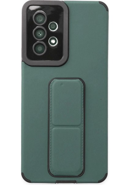 Newface Samsung Galaxy A53 5g Kılıf Mega Standlı Silikon - Yeşil