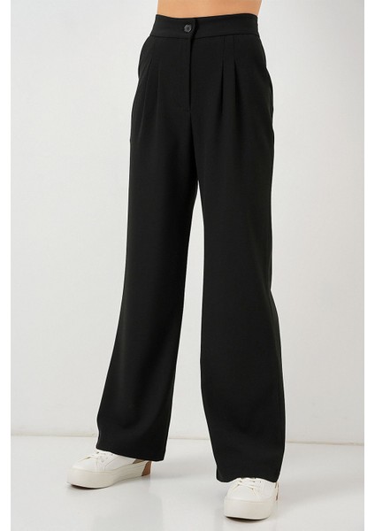 Kadın BDART Yüksek Bel Plise Palazzo Pantolon Siyah fiyatları