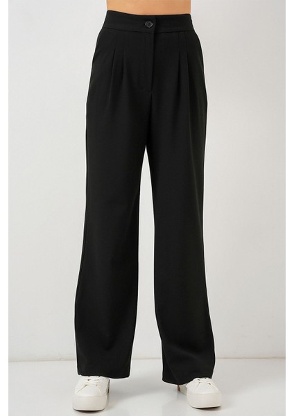 Kadın BDART Yüksek Bel Plise Palazzo Pantolon Siyah fırsatları