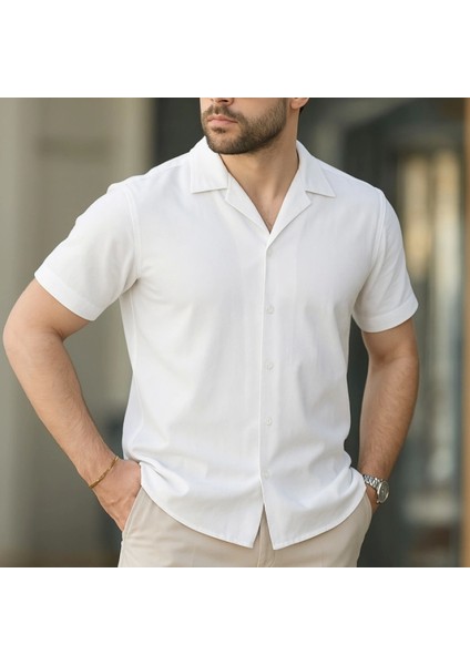 Iki Iplik Kumaş Gömlek Beyaz