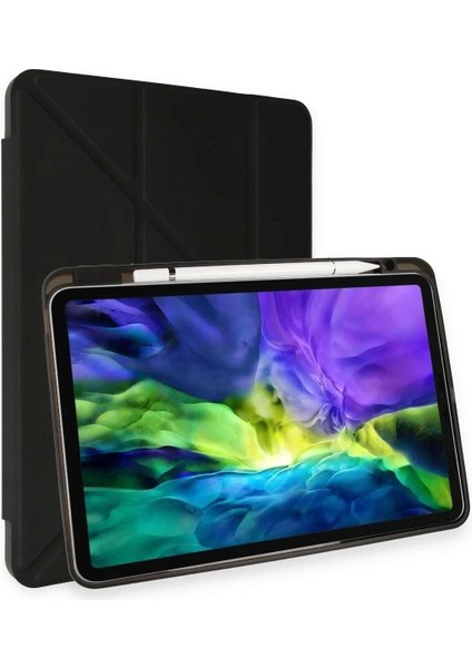 Newface iPad Air 4 10.9 Kılıf Kalemlikli Mars Tablet Kılıfı - Siyah
