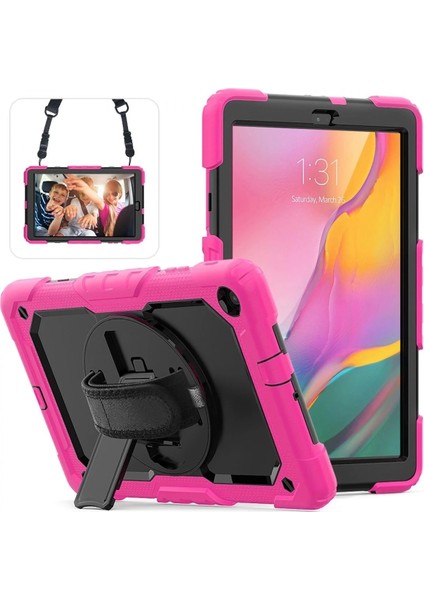 Newface Samsung Galaxy T510 Tab A 10.1 Kılıf Pars Tablet Kapak - Pembe