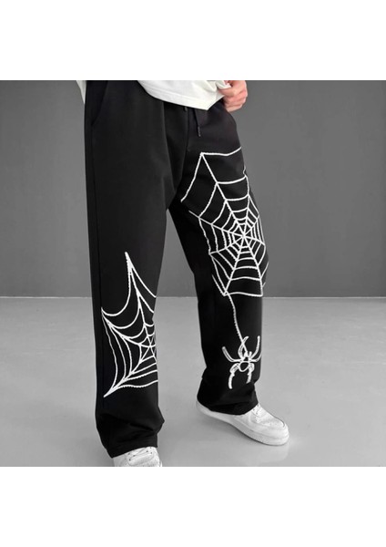 Iki Iplik Kumaş Örümcek Baskılı Esofman Iyah