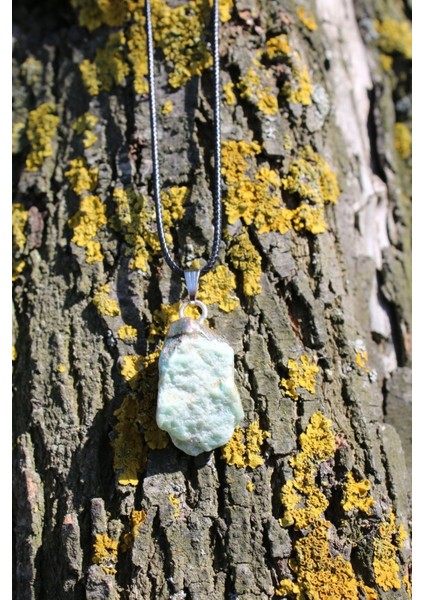 Amazonit Doğal Taş Spiritüel Enerji Pagan Kolye