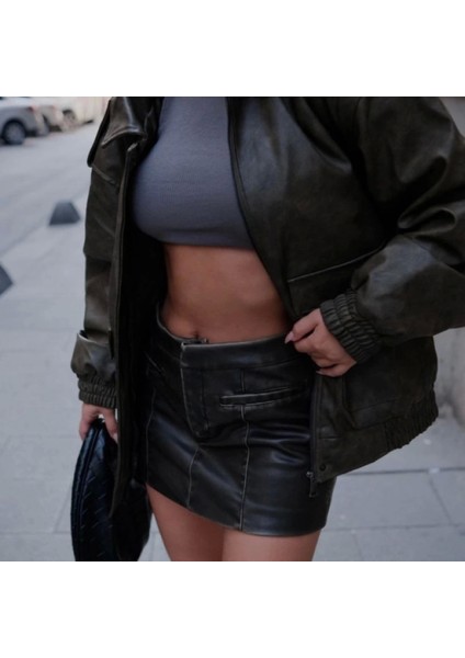 Uni Deri Pilot Ceket