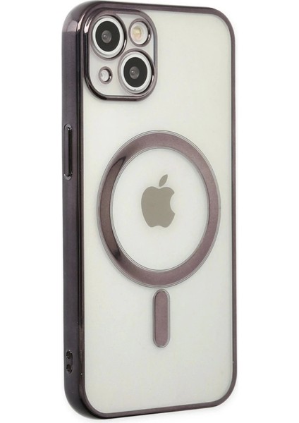 Newface iPhone 14 Plus Kılıf Magneticsafe Lazer Silikon - Siyah