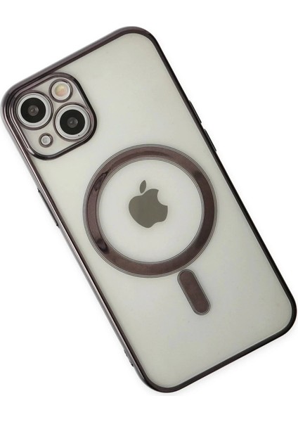 Newface iPhone 14 Plus Kılıf Magneticsafe Lazer Silikon - Siyah modelleri