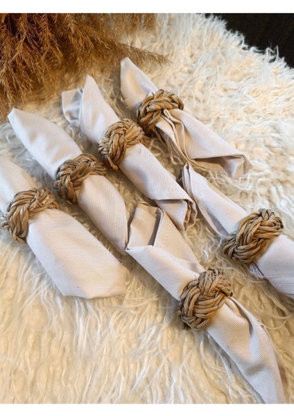 6lı Doğal Hasır Peçete Yüzüğü / Halkası modelleri