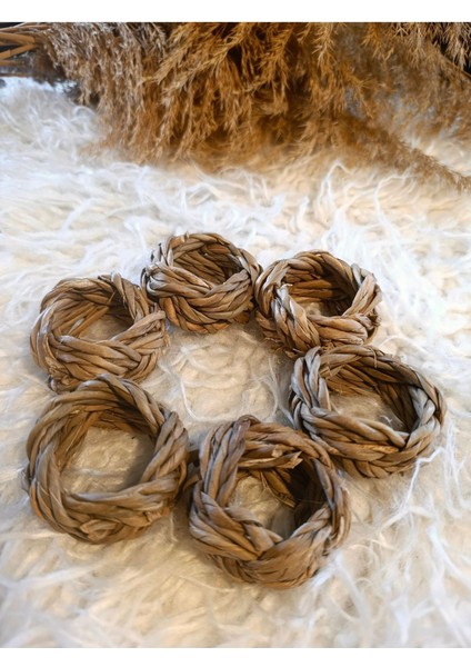 6lı Doğal Hasır Peçete Yüzüğü / Halkası fırsatları