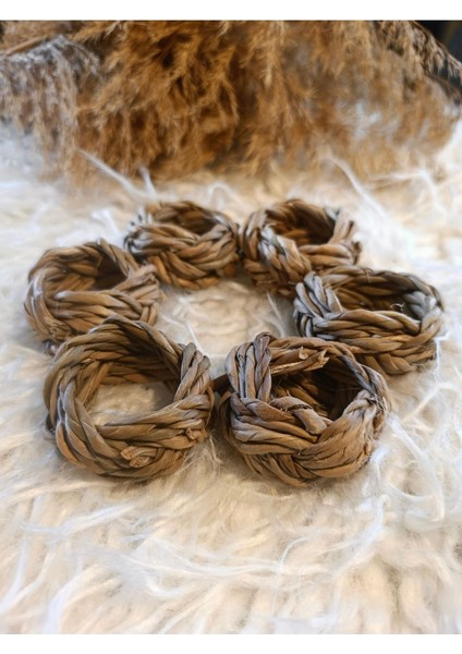 6lı Doğal Hasır Peçete Yüzüğü / Halkası indirimleri