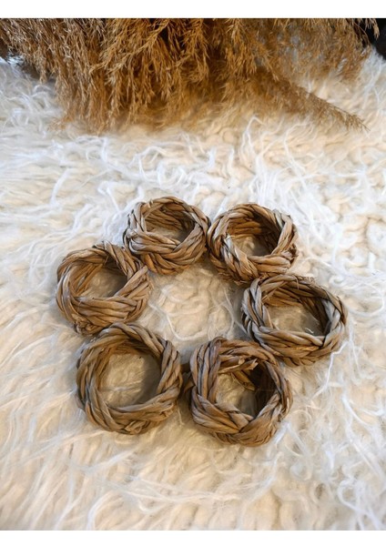 6lı Doğal Hasır Peçete Yüzüğü / Halkası