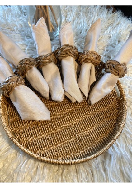 6lı Doğal Hasır Peçete Yüzüğü / Halkası