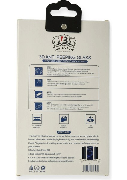 Newface iPhone 6 Bilvis Hayalet Cam Ekran Koruyucu - Siyah modelleri